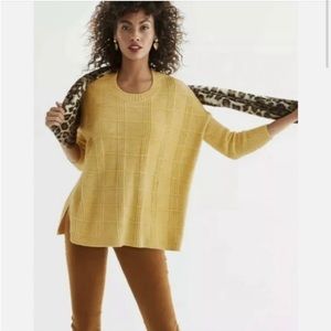 CABI Stitch Mix Oversized Mustard Pullover Sweater